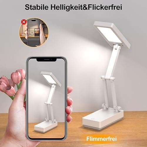 Suright LED Tischlampe Kabellos Akku Lampe,Faltbare Touch-Schreibtischlampe,Nachttischlampe,Dimmbare Tischleuchte mit 3 Lichtmodi,Aufladbare USB-Schreibtischleuchte für Schlafzimmer,Lesen,Lernen | Nachttischlampe,Dimmbare Tischleuchte mit 3 Lichtmodi,Aufladbare USB-Schreibtischleuchte für Schlafzimmer,Lesen,Lernen thumbnail 6
