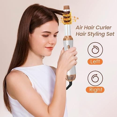6 in 1 Blow Dryer Brush, Detachable Hair Dryer Brush Air Curler Air Styler Wrap, Curly Twist Hot Curling Iron, Blow Dryer Hot Styler Negative Ion, Travel Hair Styling Tool thumbnail 2