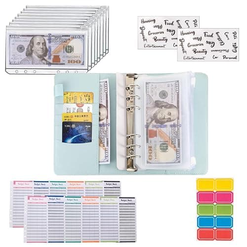 NICOOTHBudget Binder Cash Envelopes A6 Money Saving Binder with Zipper envelopes (Navy Blue) thumbnail 4