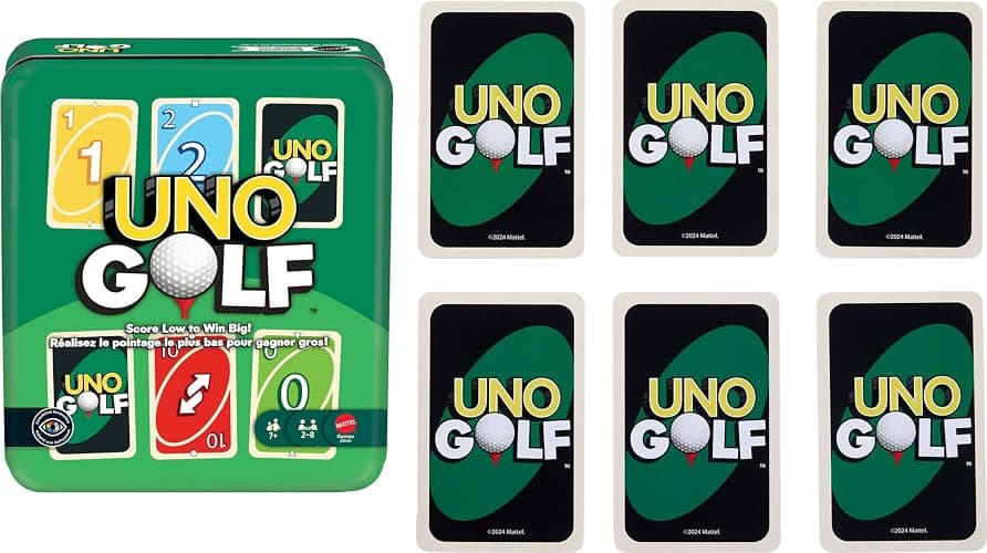 Mattel Games UNO Golf Card Game in Storage & Travel Tin for Kid & Family Nights, Parties & Vacations, 2 to 8 Players Ages 7+ Years (Amazon Exclusive) thumbnail 3