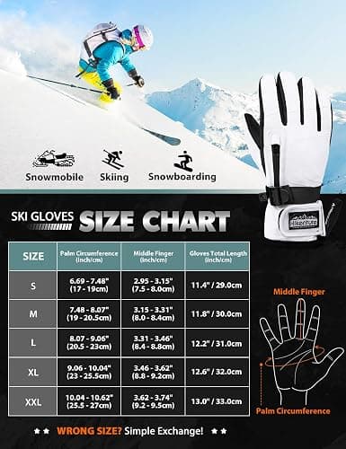 Hikenture Snow Gloves for Men&Women, 3M Thinsulate Waterproof Skiing Gloves with Pocket and Touchscreen Functionality thumbnail 6