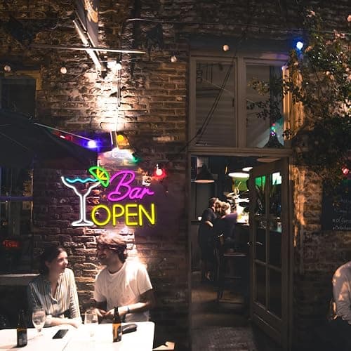 PMCVYH Bar Open Sign for Business, Neon Open Sign, USB Dimmable Cocktails Neon Lights for Beer Bar Coffee Cafe Home Pub Man Cave Stores Hotel Party Window Wall Decor Restaurant thumbnail 2