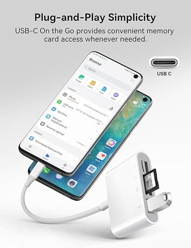 OPxjzws SD Card Reader, USB C to Micro SD/TF/CF Memory Card Reader, 4 in 1 USB Type C Camera Adapter for iPhone 15, iPad Pro, MacBook, Supports Memory Card SD/Micro SD/TF/Compact Flash thumbnail 6