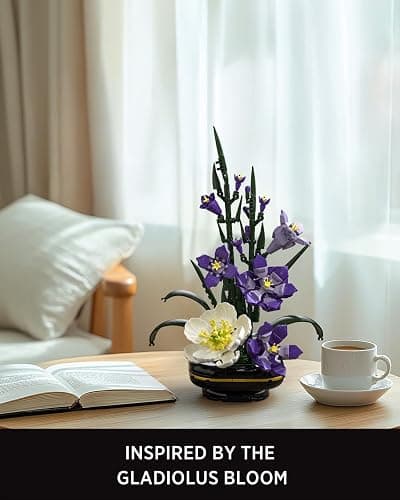 Nifeliz Gladiolus Flower Building Set, Botanical Flower Model Toy for Adults, Home and Office Table Décor, Nature-Inspired Gift for Plant Lovers (478 PCS, NF10332) thumbnail 4