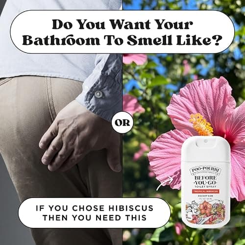 Poo-Pourri Before-You-Go Pocket Toilet Spray, Travel Essentials, Tropical Hibiscus, 1 Fl Oz, Up to 50 Uses, On-The-Go Bathroom Odor Deodorizer with Essential Oils, TSA Approved Size, Hibiscus, Apricot thumbnail 10