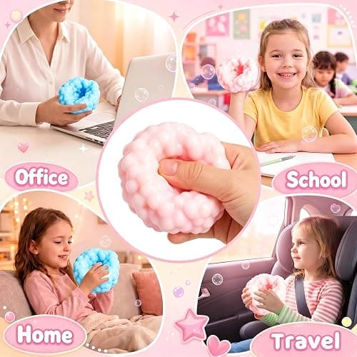 2 Pack Crunchy Noisy Squishy ASMR Stress Balls, Slush Textured Sensory Toys Set, Stress Relief Toys for Kids Adults, Squeezee Sensory Toys, Birthday Xmas Gifts for Girls & Boys thumbnail 6