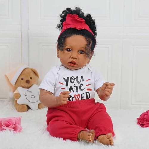 KSBD Realistic Reborn Baby Doll Black Girl – 20 Inch Lifelike Real Life African American Newborn Doll with Soft Body Gift Set for Kids Age 3+ thumbnail 7