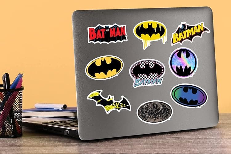 Batman – Logo 50 CT Aufkleber Pack Große Deluxe-Aufkleber – Laptop, Wasserflasche, Scrapbooking, Tablet, Skateboard, Indoor/Outdoor – Set mit 50 Stück thumbnail 2