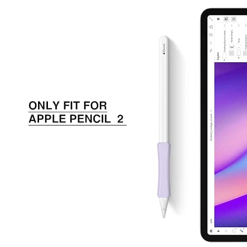 3 Pack iPencil Grips Case Cover Silicone Sleeve Holder Compatible with Apple Pencil (USB-C)&Apple Pencil (2nd Generation),iPad Pro 11 12.9 inch 2018(White, Pink, Purple) thumbnail 2