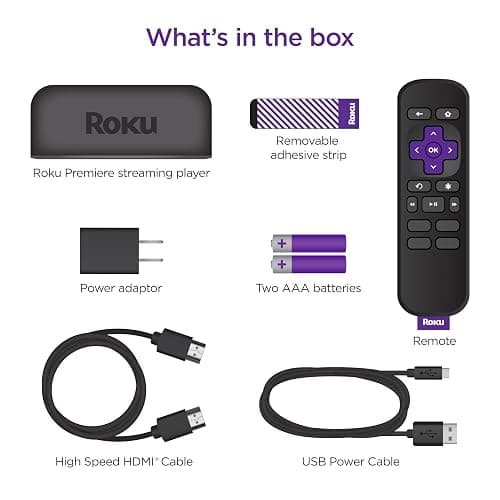 Roku Premiere | HD/4K/HDR Streaming Media Player, Simple Remote and Premium HDMI Cable, Black thumbnail 5