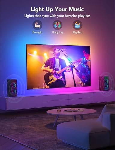 Govee TV LED Backlight, RGBIC Smart LED Strip Lights for 55-65 Inch TVs, Bluetooth and Wi-Fi APP Control, Works with Alexa & Google Assistant, Music Sync, 99+ Scene Modes, Adapter thumbnail 6