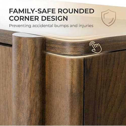 CIMOTA Brown Sideboard Buffet Cabinet with Storage, Entryway Accent Cabinet Modern Farmhouse Buffet Coffee Bar Station, Wooden Media Console Table Credenza for Living Room Kitchen Hallway thumbnail 6