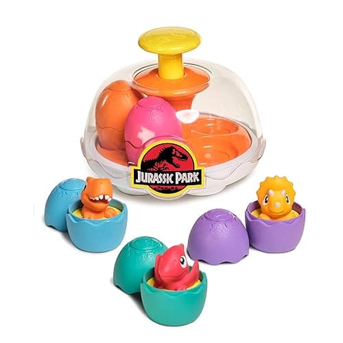 Toomies Jurassic World Spin & Hatch Dino Eggs – Dinosaur Toys for Developmental Play – 12m+ - Spin & Hatch Dino Eggs