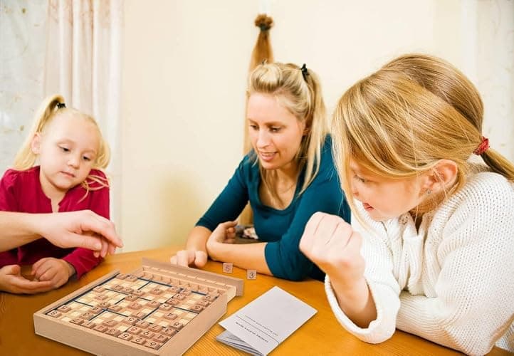 BOHS Wooden Sudoku Board Game for Adults and Kids, 100-Puzzle Book | Built-in storage drawer; double-sided trial tiles; pencil-free play; spare pieces; smooth, splinter-free finish thumbnail 2