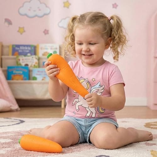 Carrot Squishy, Carrot Squishies Slow Rising Sensory Squeeze Stress Relief Toy Realistic Vegetable Fidget Toy (1 pcs) thumbnail 5