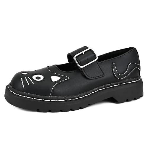 T.U.K. Anarchic Mary Jane Kitty- Premium Leather - Kitty Detailing with Buckle Strap - Women's Kitty Shoes thumbnail 4