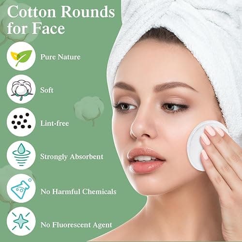 Maxcheck 600 Pcs Cotton Rounds Bulk Exfoliating Rounds for Face Makeup Remover Cotton Facial Pads for Face Makeup Removal Toner Pads thumbnail 4