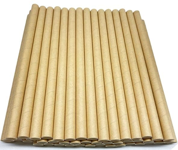 Pailles en Papier Bubble Tea, Pailles en thé à bulles Boba Smoothies Lait Frappé Perle, 12mm Paille Carton Jetable Biodégradable pour Articles de Fête Célébration Projets d'art, Lot de 50 kraft Marron thumbnail 6
