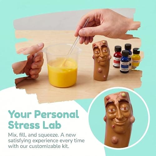 Professional Pimple Popping Kit for Adults (2-Pack), 12-Piece DIY Stress Relief Set with TPR Bases, Reusable ASMR Sensory Fidget Toy, Customizable Pimple Colors (Stickman - Brown) thumbnail 2
