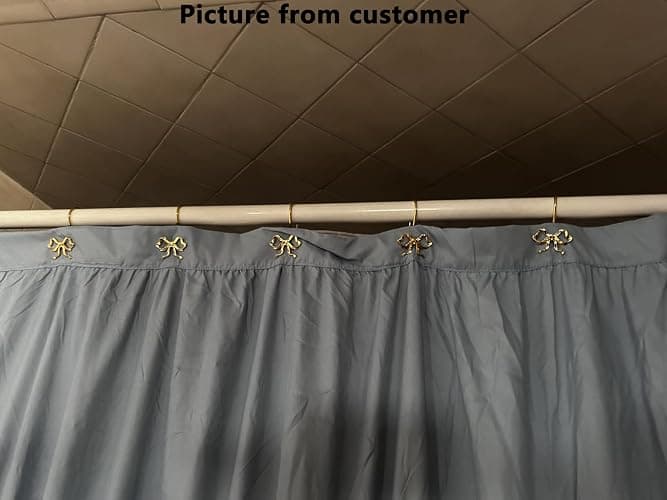 YanKiTour Bow Shower Curtain Hooks, 12 Pack Metal Decorative Rings, Rustproof Bow Knot Design for Bathroom Bedroom Living Room Baby Room Nursery Art Decor (Gold 2) thumbnail 6