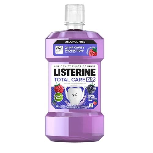 Listerine Total Care Kids Mouthwash, ADA Accepted, Alcohol-Free Anticavity Fluoride Mouthwash, Children's Mouthwash for Cavity Protection and Fresh Breath, Berry Flavor, 500 mL - Image 1