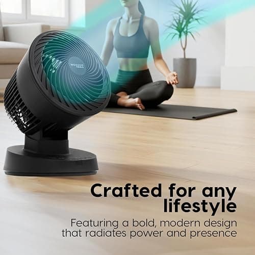 IRIS USA WOOZOO Air Circulator Fan with Remote, Oscillating, 3 Speeds, 56ft Max Air Distance, Adjustable Tilt, Quiet Motor, Small Fan for Bedroom, Office, Dorm, Black thumbnail 8