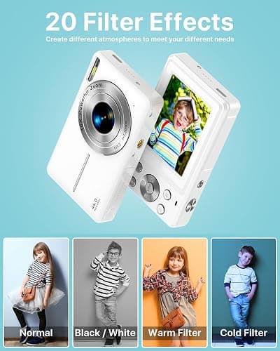 Digital Camera, Latest FHD 1080P Digital Camera for Teens with SD Card Anti Shake Point and Shoot Cameras Portable 16X Zoom Compact Small Cameras for Kids Boys Girls Seniors with Wrist Strap thumbnail 4