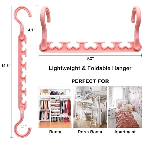 12-Pack-Closet-Organizers-and-Storage,Clothes-Organizer-Hangers for Heavy Clothes Sturdy Home Closet Organization and Storage,College-Dorm-Room-Essentials for Girls,Cloth-Storages-Space-Saving-Hangers thumbnail 2