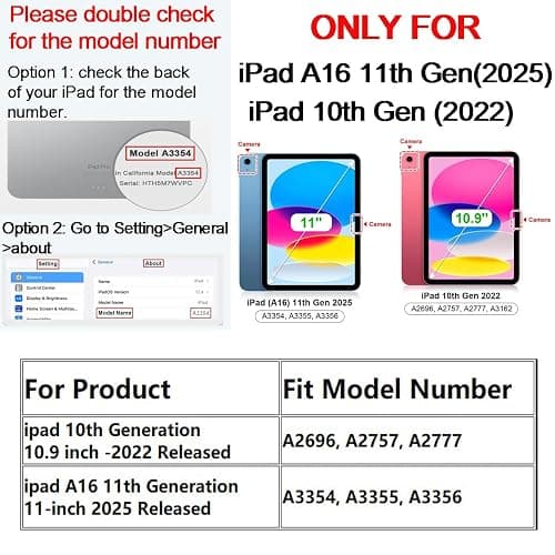JYtrend Case for iPad A16 11-inch (11th Gen 2025), for 2022 iPad 10th Generation 10.9 inch, Rotating Stand Smart Magnetic Cover for Model A3354 A3355 A3356 A2696 A2757 A2777 (Lotus Flower) thumbnail 2