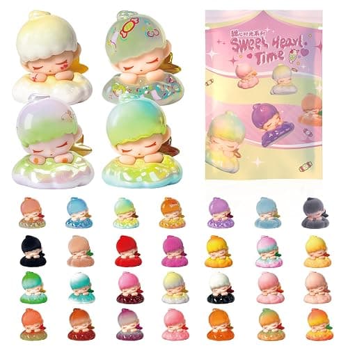 B.Duck Blind Box Figure: Sweet Heart Time Series Cute Mini Collectible Toys 4 Figures Per Box Random Style Action Figure Cute Mystery Bag for Desk Decor DIY Gifts for Teens and Adults - Image 1