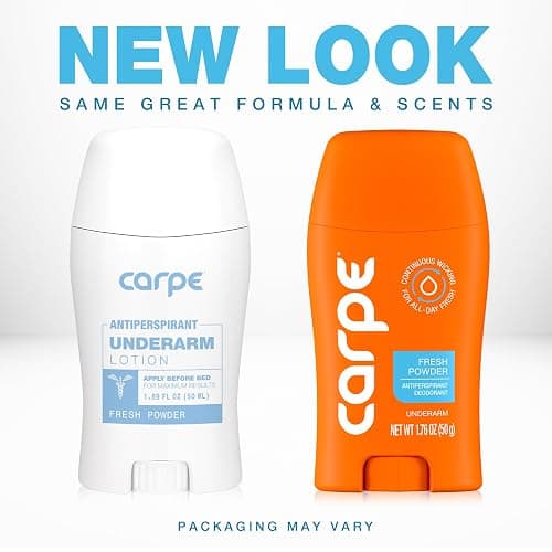 Carpe Deodorant and Antiperspirant for Women and Men, Clinical strength with Fresh Powder scent, Combat excessive sweating, Great for hyperhidrosis (Pack of 2) thumbnail 2
