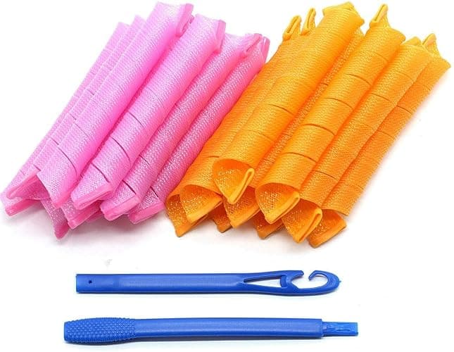 VASLON Spiral Curls Styling Kit,18 Pcs Pack 55cm Hair Rollers,Hair Curler Magic Spiral Ringlets Circle Roller, Wave Hair Roller Tools - Image 1