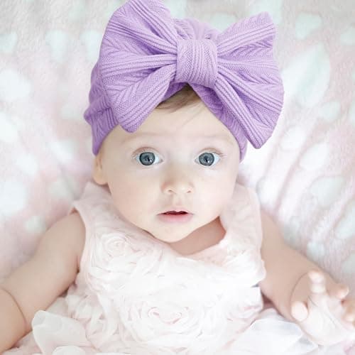 DRESHOW Neugeborenes Baby Mütze Hut und Handschuhe Set Beanie Bekleidung Unisex Infant Hut Kindergarten Mütze Baby Jungen Mädchen 0-6 Monate - 3 Sets: Bow Hats & Mittens 58-c07 thumbnail 2