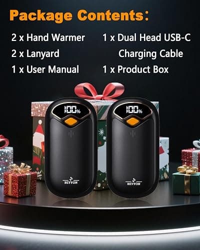 Hand Warmers Rechargeable - Electric Hand Warmer Rechargeable 2 Pack, LED Digital Display, 4 Heat Levels Reusable, USB, Magnetic Portable Handwarmers for Golf/Camping/Hunting, Gift for Women, Men thumbnail 8