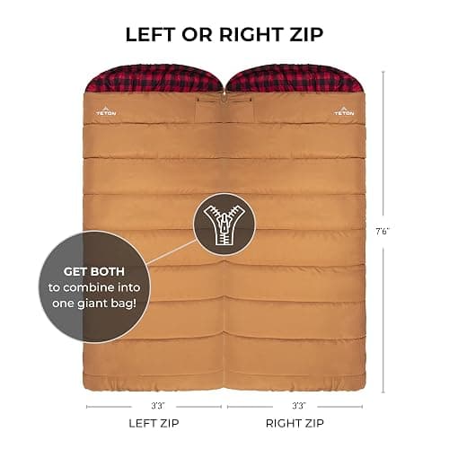TETON Sports Deer Hunter -35F and 0F Degree Sleeping Bag. Warm and Comfortable Camping Sleeping Bags, Teton Tough Canvas Shell for Camping, Hunting, and Cold Weather thumbnail 2