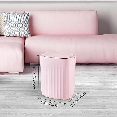 ELPHECO 3.5 Gallon Waterproof Motion Sensor Bedroom Trash Can with Lid, Automatic Garbage Bin for Bathroom Living Room Office, Pink - 3.5 Gallon - Pink thumbnail 2