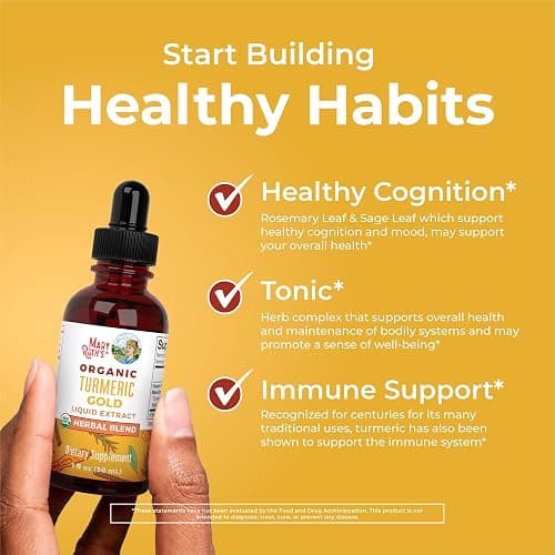 MaryRuth Organics USDA Turmeric Gold Liquid Drops | Herbal Blend | Turmeric Curcumin | Black Pepper | Cassia Cinnamon Bark | Ginger Root | Immune Support | Non-GMO Project Verified | Vegan | 1oz thumbnail 3