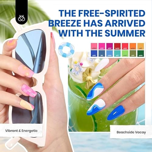 Beetles Winter Gel Nail Polish Set, 70 PCS 60 Colors Red Green Pink Brown Blue Nude Glitter Gel Nail Polish Kit with Base Top Coat for Beginners UV LED Needed DIY Salon Christmas Gifts for Women thumbnail 5