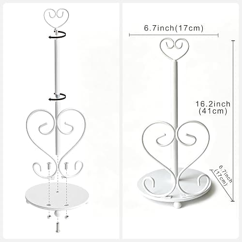 Paper Towel Holders Countertop Decorative Paper Towel Holder Home Decor and Accessories Suitable for Counter Top or Table -Metal Paper Towel Roll Holders (Heart Shaped) thumbnail 3