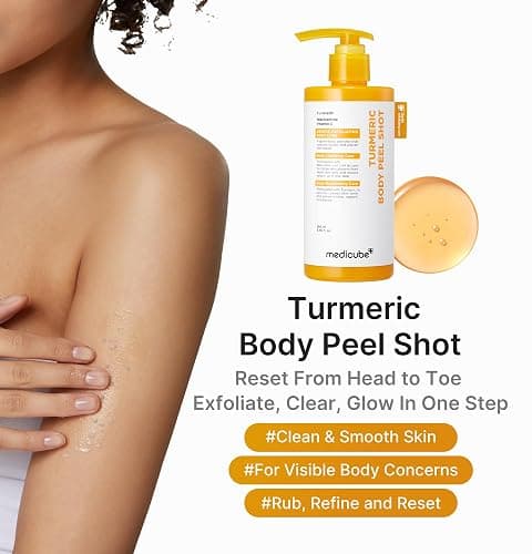 medicube Dual Body Peel Shot Duo: Hypochlorous Acid and Turmeric Body Peel Shot | for Gentle Exfoliation for Dead Skin Cells, Rough Patches, and Visible Concerns | Brightening & Calming | Skincare Set thumbnail 2