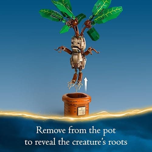 LEGO Harry Potter Mandrake Figure & Pot Plant Toy, Harry Potter Collectible Gift Idea for Kids, Magical Creature Playset for Room décor, Harry Potter Toy for 10 Year Old Girls, Boys or Any Fan, 76433 thumbnail 6