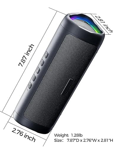 Bluetooth Speaker with HD Sound, Portable Wireless, IPX5 Waterproof, Up to 20H Playtime, TWS Pairing, BT5.3, for Home/Party/Outdoor/Beach, Electronic Gadgets, Birthday Gift (Black) - 1pcs-Glossy Black thumbnail 8