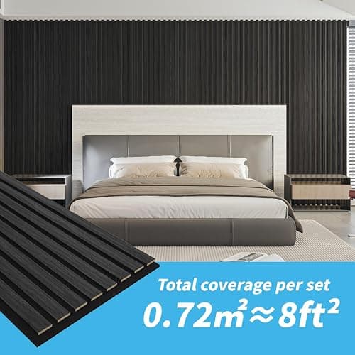 Art3d 4-Pack Acoustic Wood Slat Wall Panels for Interior Decor, 3D Fluted Sound Absorbing Wood Paneling for Accent Wall Ceiling Kitchen Living Room Bedroom Office, 23.6 x 11.8 inch Grey Oak thumbnail 4