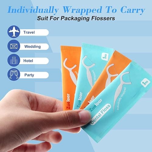Individually Wrapped Dental Floss Picks, Floss Singles Case,100 Count Tooth Flossers for Travel Hotel Restaurant Party Office Car, Oral Care and Clean Teeth for Adults Kids (100) thumbnail 5
