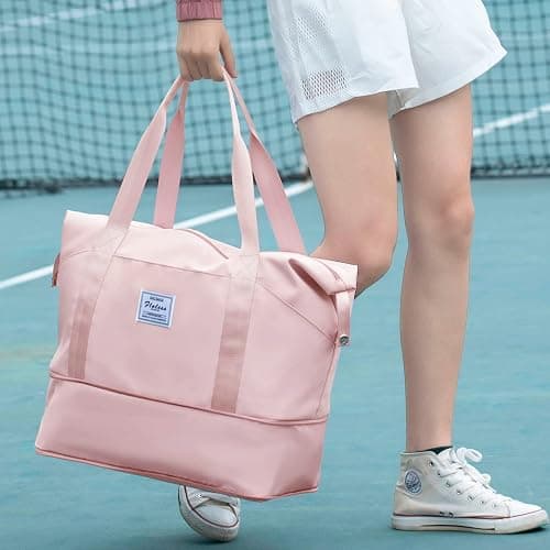 Travel Duffel Bag, Sports Tote Gym Bag, Shoulder Weekender Overnight Bag for Women thumbnail 9