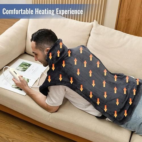 Tefici Heating Pad for Back Pain,Birthday Christmas Gifts for Mom Men,FSA Eligible Items Only List,24'' x33''Fast Heating, Electric Heat Pad, 2H Auto-Off,Neck and Shoulder Heat Pad,ETL Certified,Gray thumbnail 8