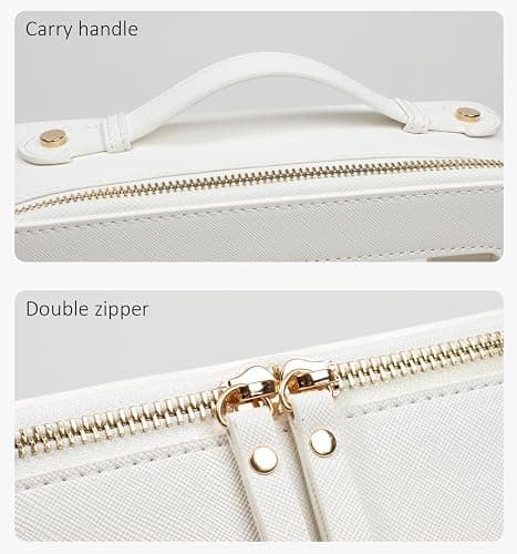 LETGO Clear Makeup Bags, TSA Approved Toiletry Bag with Zipper, Clear Makeup Organizer Large Fit Carry-on Travel Essentials,Clear Cosmetic Bags for Women Men (Large-White) (YunGoGo) thumbnail 6