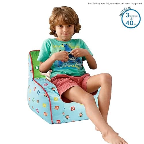Idea Nuova Cocomelon Kids Mink Plush Bean Bag Chair with Piping & Top Carry Handle thumbnail 7