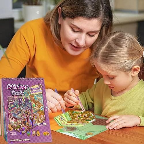 4 Sticker Books (1200+), 32 DIY 3D Scene Sticker Collection with Tweezers, Reusable Creative Craft Set, Aesthetic Art Supplies & Party Favor thumbnail 2