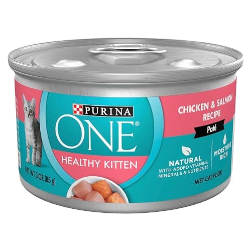Purina ONE Grain Free, Natural Pate Wet Kitten Food, Healthy Kitten Chicken & Salmon Recipe - (Pack of 24) 3 oz. Pull-Top Cans - Image 1